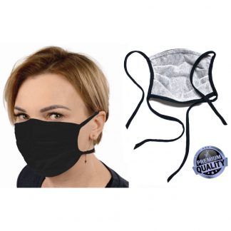 Kvalitetna zaščitna pralna maska iz bombaža črna z srebrnimi ioni